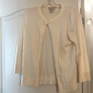 Loft 3/4 sleeve crew neck cardigan.